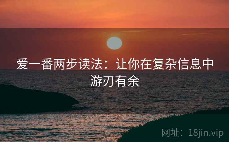 爱一番两步读法：让你在复杂信息中游刃有余